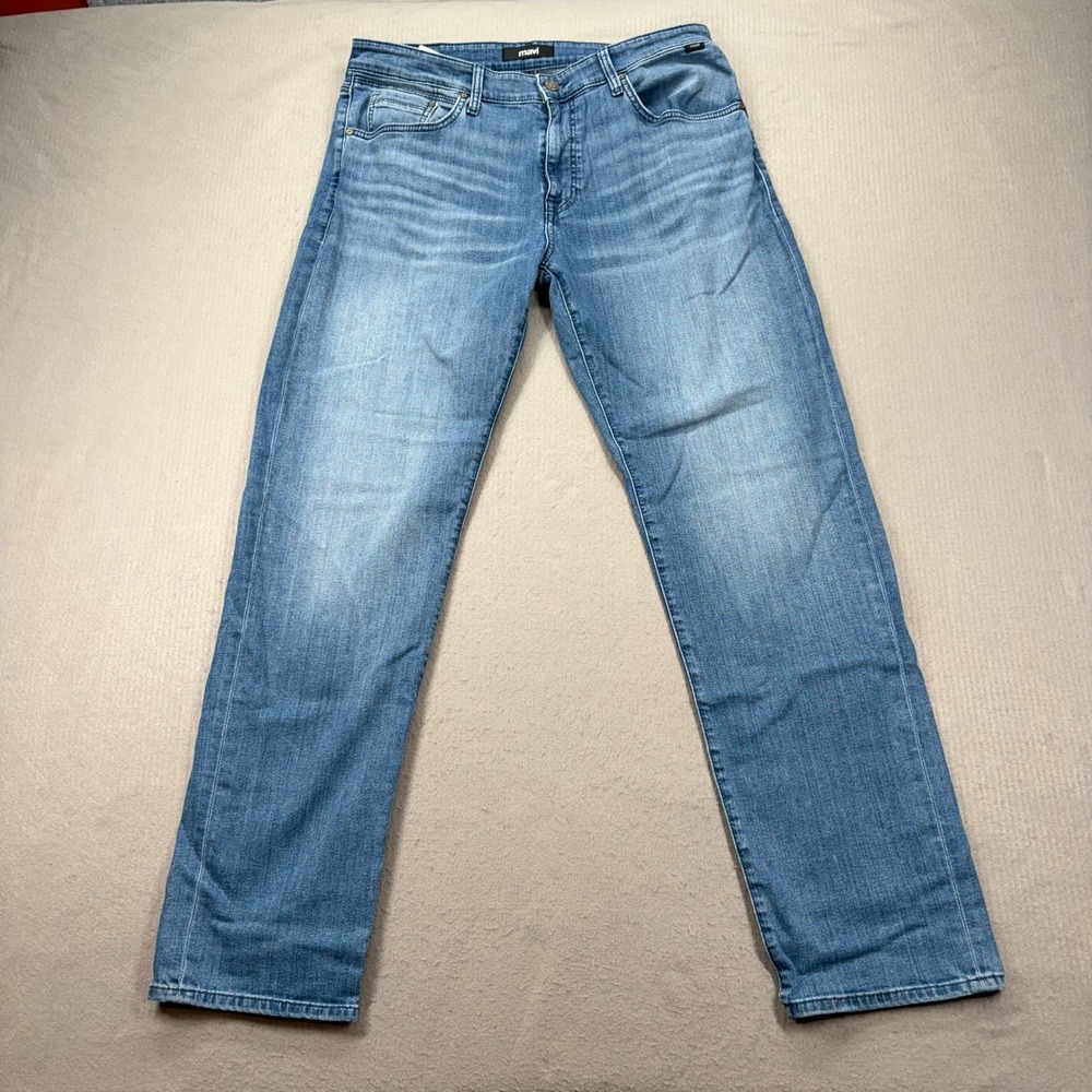 Mavi Zach Straight Leg Jeans Mens 36/34 Blue Stretch Denim